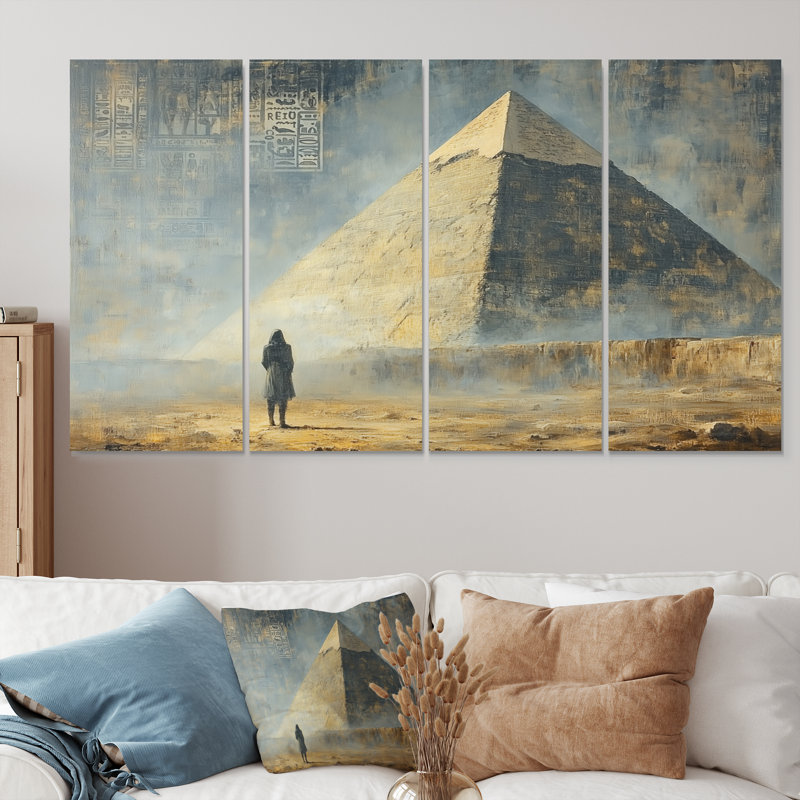 Égypte, grande pyramide antique de Gizeh - Égypte, ensemble de reproductions d'art mural, H 32 po x l 64 po