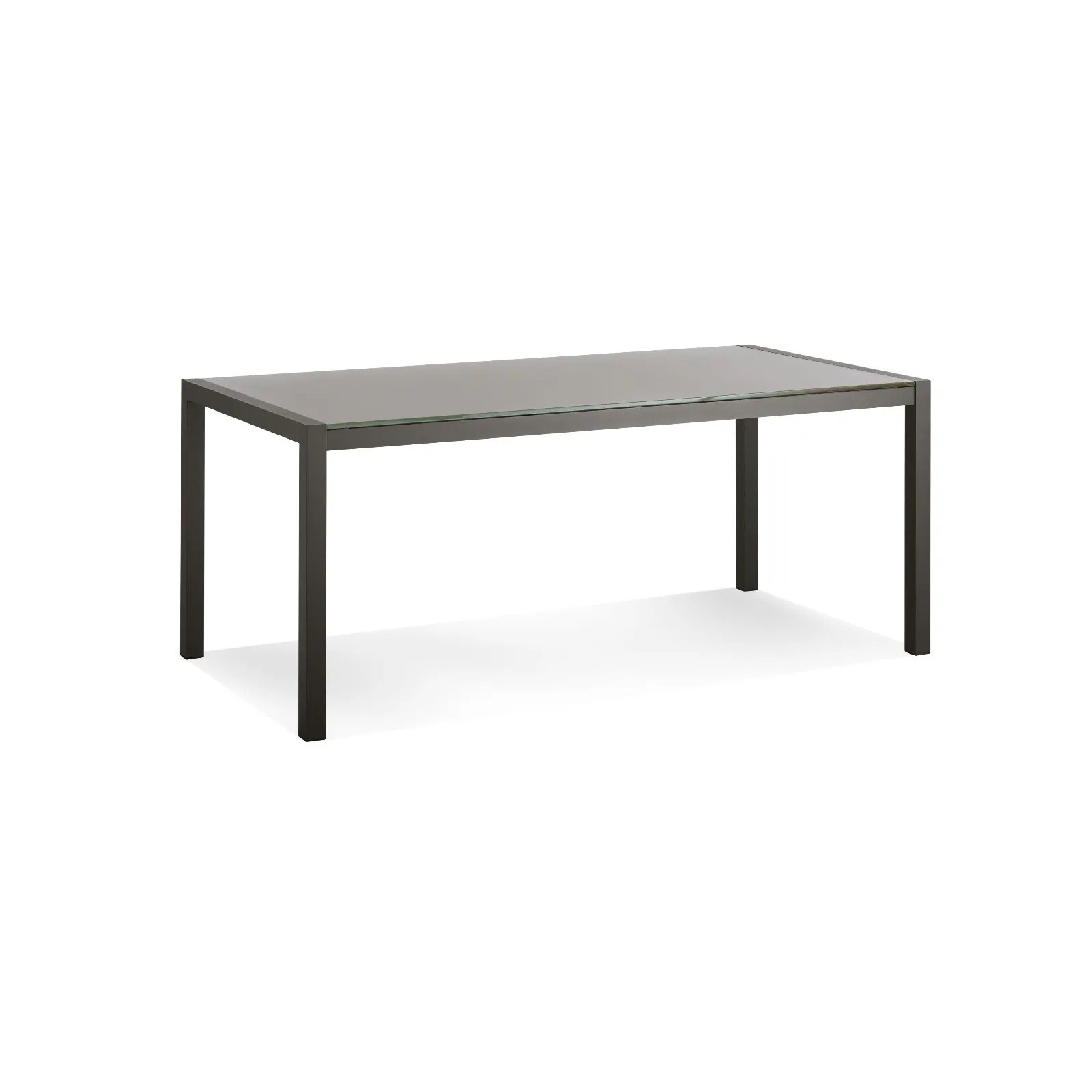 Skiff Glass Outdoor Dining Table, Carbon, 35" D x 71" L