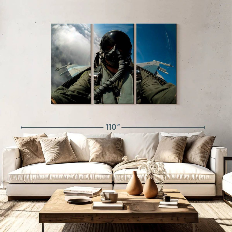 F16 Air Force Pilot, 48" H x 74" W