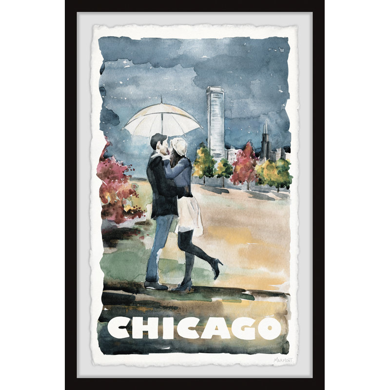 Rainy Day Rendezvous - Cadre photo, reproduction d'art sur papier, H 45 po x l 30 po x P 1,5 po