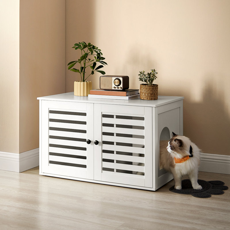 Linkwood Enclosed Litter Box Enclosure, Cloud White