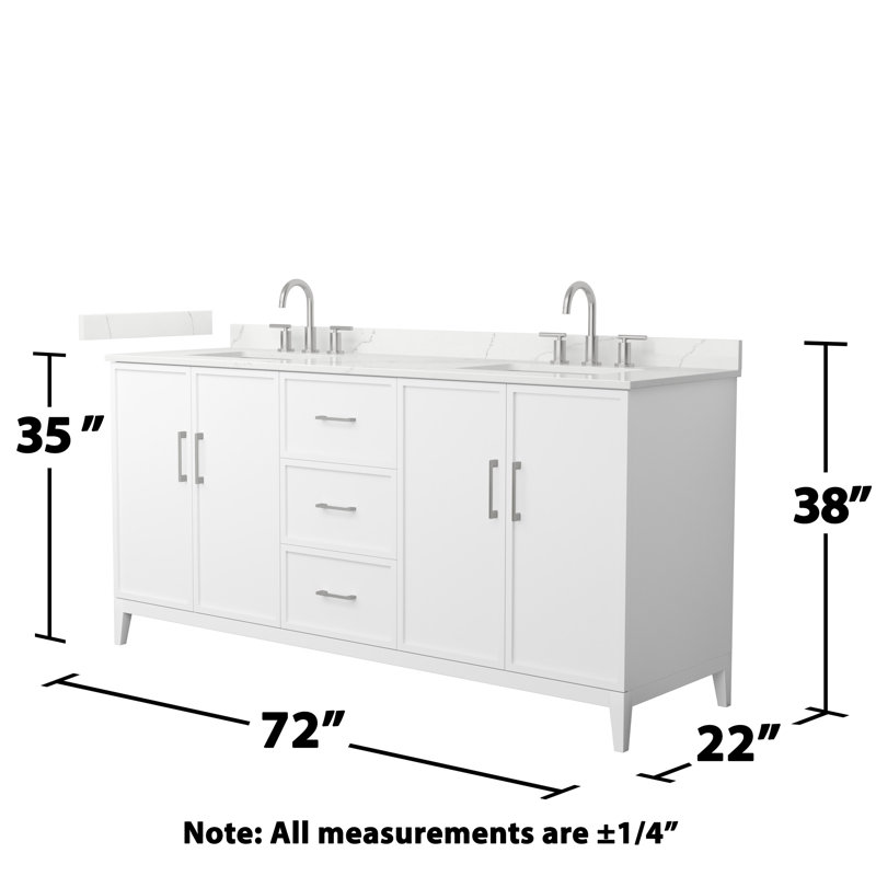Elan 66'' W Vanity, 8" Center, White / Brushed Nickel, 60'' W