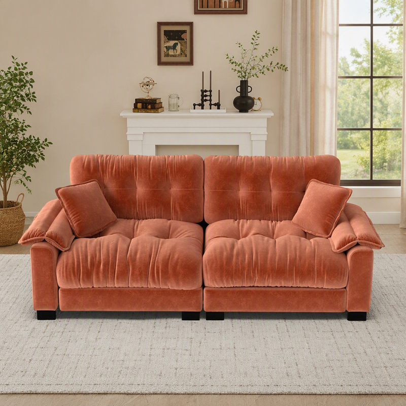 Modern Chenille Sofa with Durable Spring Support and Thick Foam Cushions