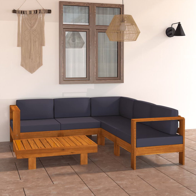Ensemble de 6 coussins Nordista, Gris foncé