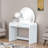 Makeup Vanity Table With Touch Screen Lighted Mirror, Dressing Table With A Drawer And Curved Edges