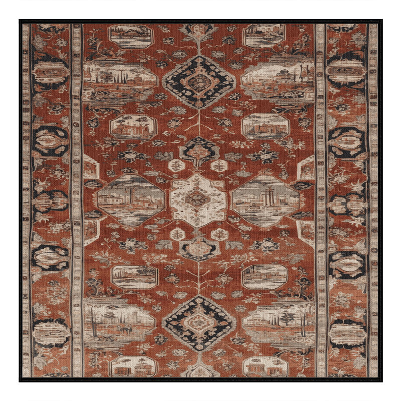 Tapis brun lavable à la machine, Carré 7 pi