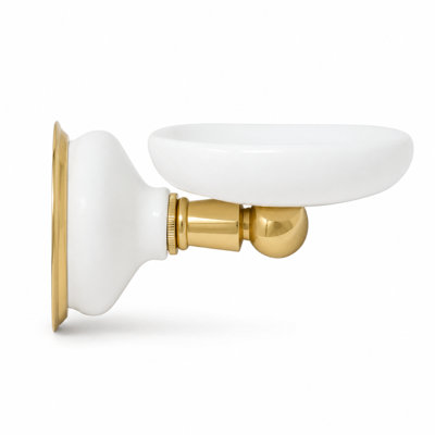Porte-verre mural en porcelaine Columbia, laiton massif