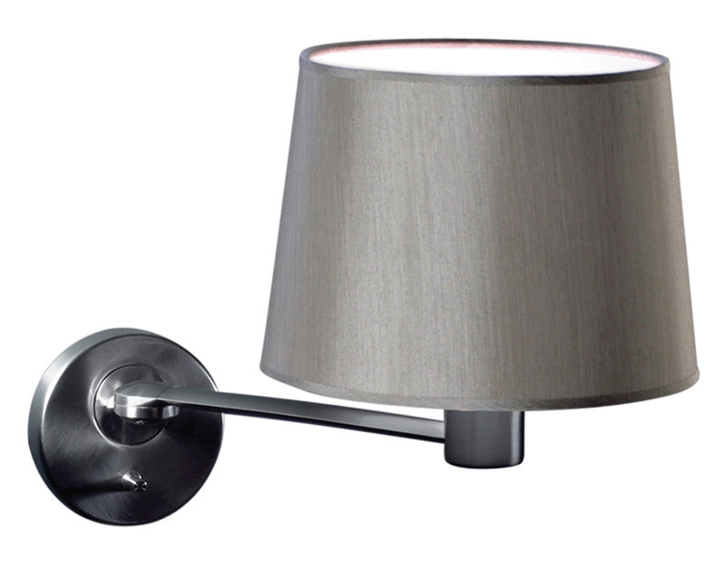 Appliquee à bras en nickel câblé à 1 lumière et à luminosité clubroom