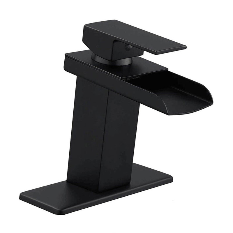 Single-Hole Single-handle Bathroom Faucet with Drain Assembly, Matte Black
