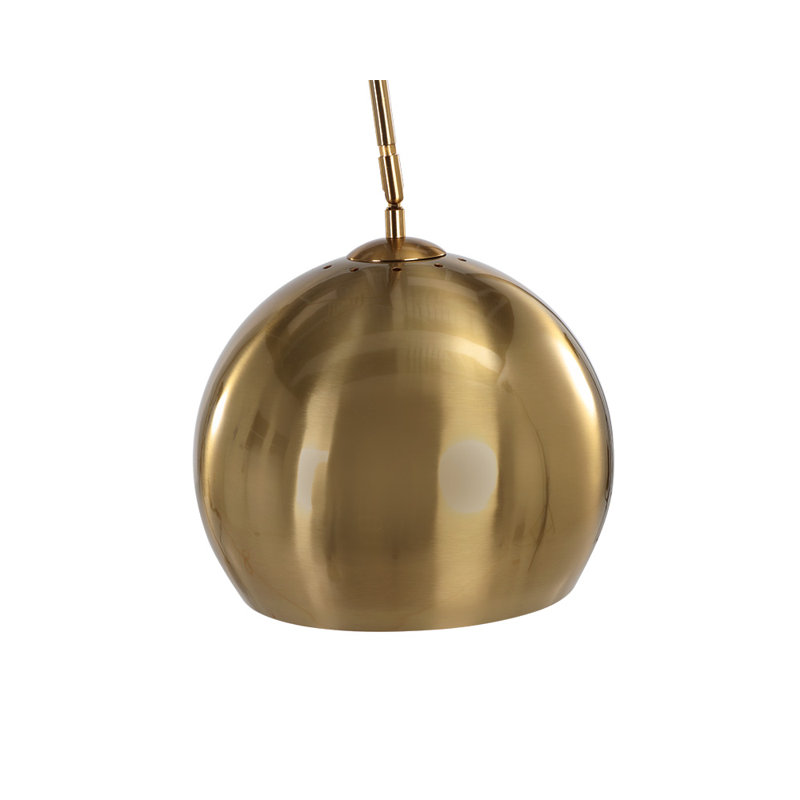 Ikon Arched Floor Lamp, Brass, Brass/White