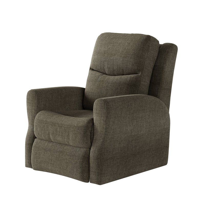 Fame Swivel Rocker Recliner, Dark Brown Polyester