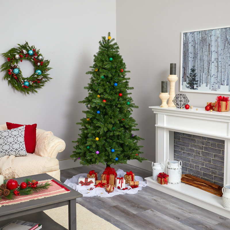 Lighted Artificial Fir Christmas Tree, 6.5' H