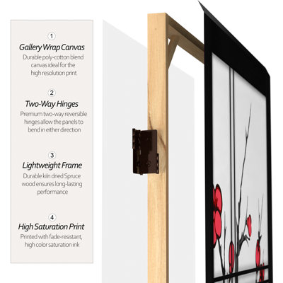 47.25'' W x 71'' H 3 - Panel Folding Room Divider