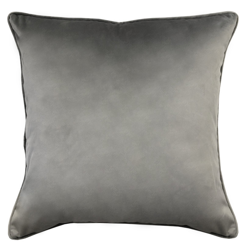 Joelle Square Pillow Cover & Insert, Gray