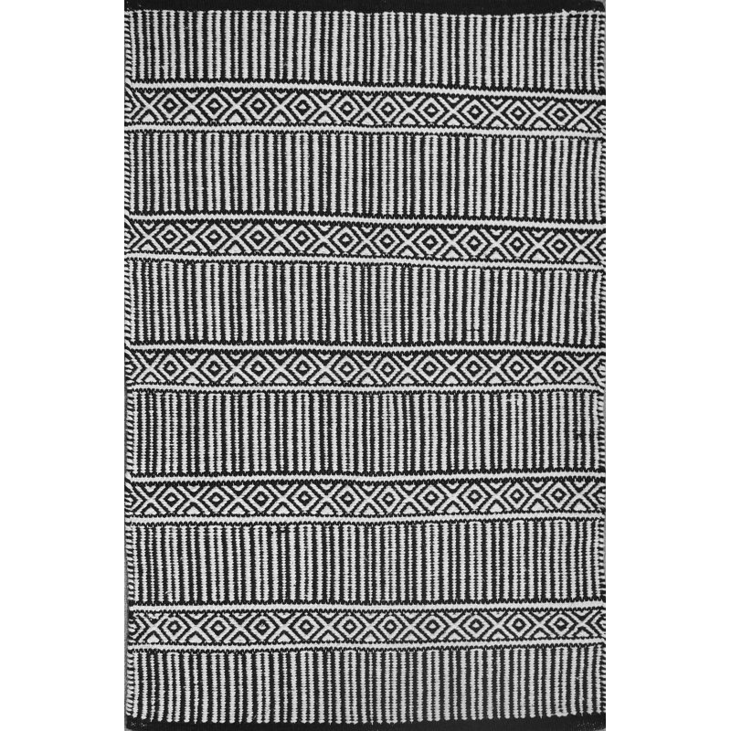 Alodie Cotton Geometric Indoor Rug, Rectangle 4'0" x 5'11"