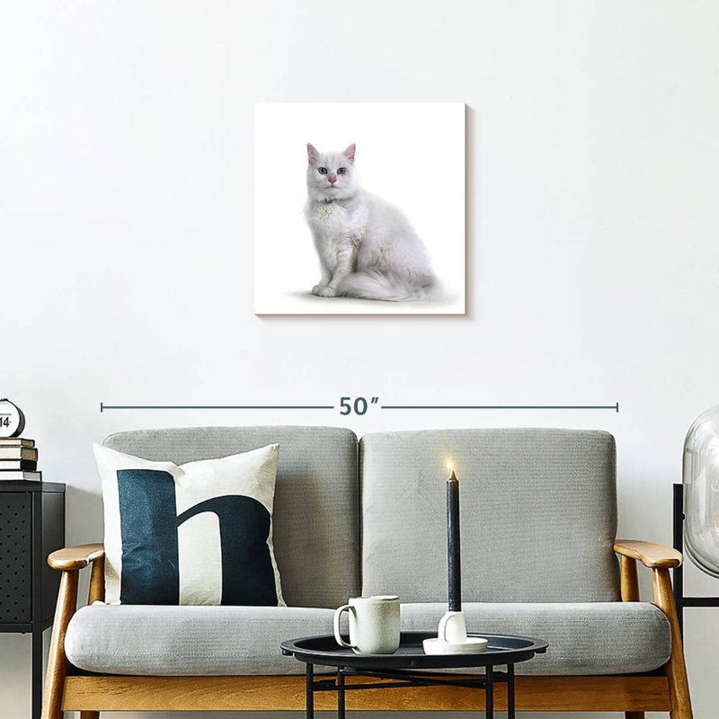 Crowle Elegant White Cat, 20" H x 20" W