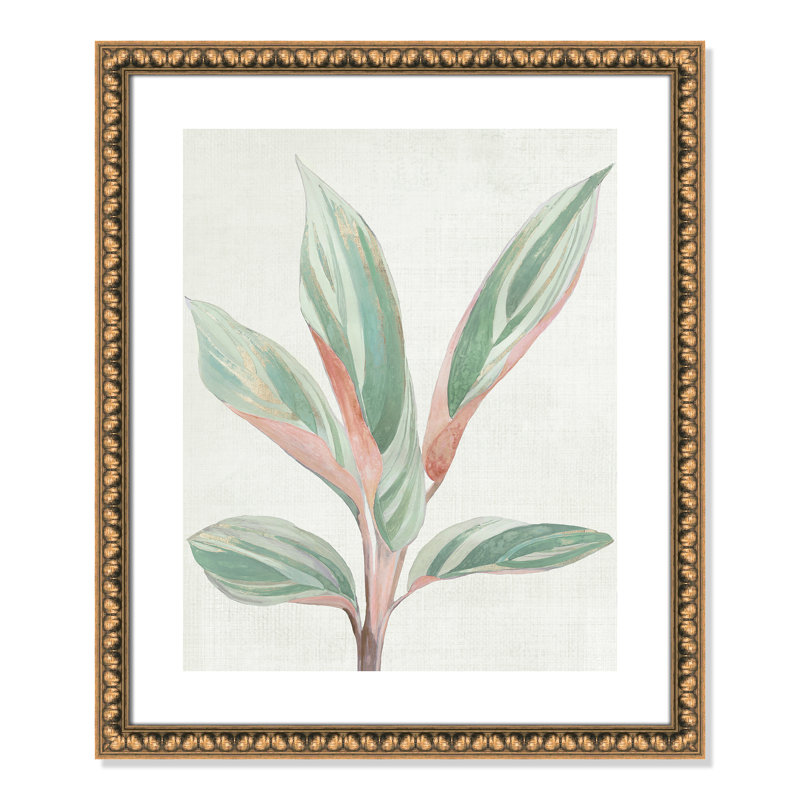 Ginger Plant I - reproduction d'art, Papier avec cadre à perles dorées, H 25,5 po x l 21,5 po x P 1,13 po
