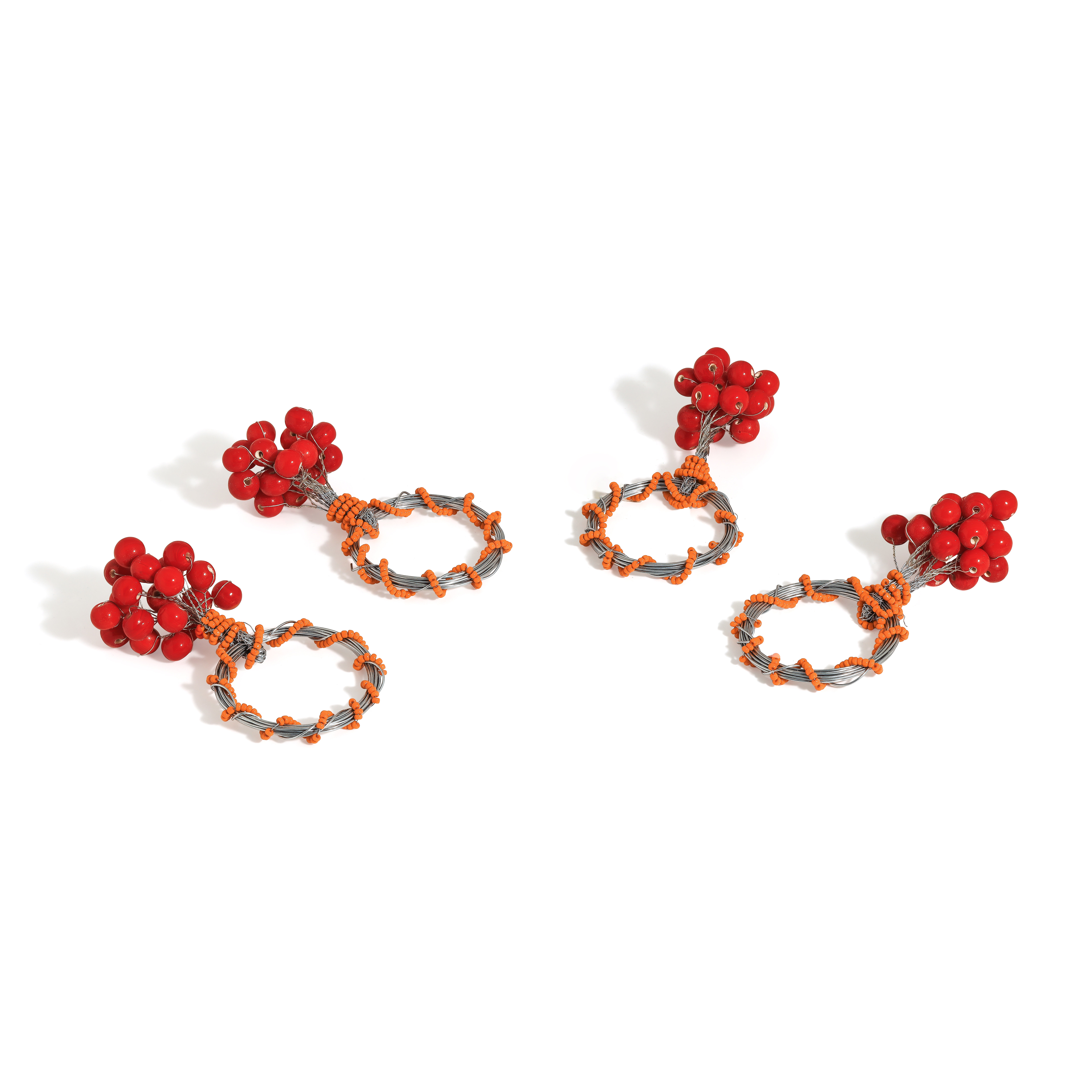 East Urban Home Scarlet Berry Harvest Napkin Rings (Set of 4) | Wayfair