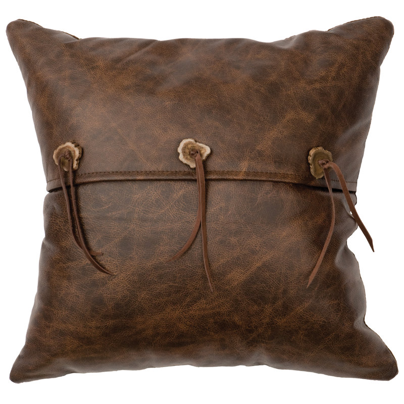 Coussin en cuir Woody River Cheyenne