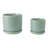 Set Of 2 Ceramic Planters With Textured Bubble Surface And Saucers - Modern Decorative Container Pots For Stylish Indoor Display And Versatile Plant Arrangements-878722645