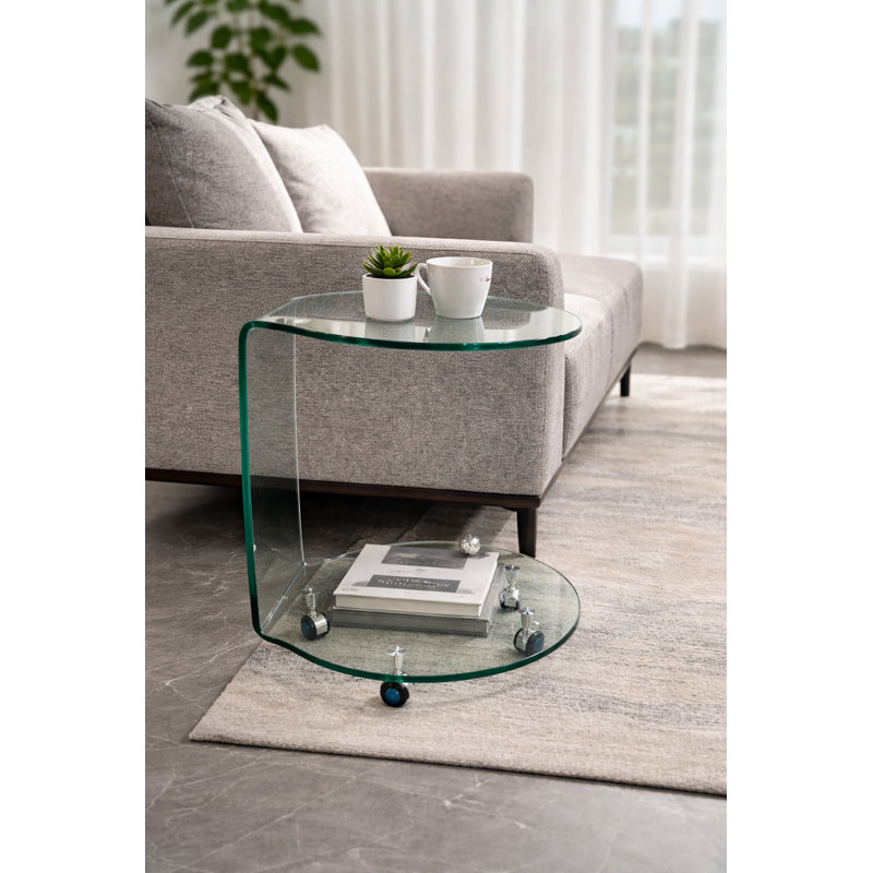 Table de bout en verre courbé Isobe