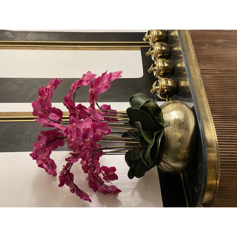 Orchid Faux Floral Arrangement in Vase, Pink