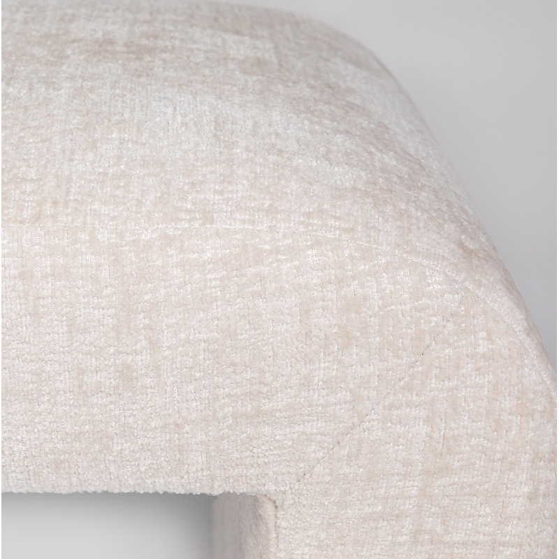 Banc rembourré mortrick, Microsuède beige naturel Gwen, H 19 po x l 48 po x P 19 po