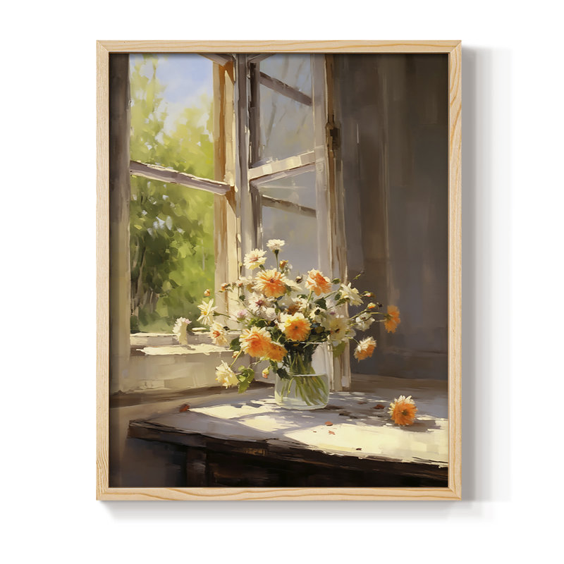Reproduction encadrée FLORAL Series DCCXCI - bois massif, Naturel, H 11 po x l 9 po