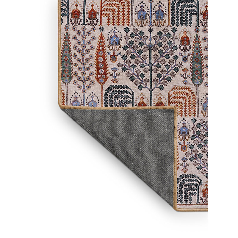 Tapis rouge / gris Southwestern, Rectangle 5 pi x 7 pi
