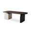 Bureau rectangulaire noir et blanc en bois massif avec 3 tiroirs-3576181