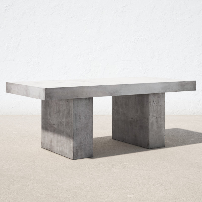 Shaye Rectangular Concrete and Fiber Dining Table