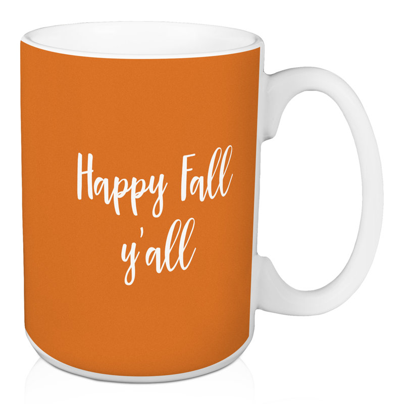 Grande tasse à café happy automne y’all Muth, Orange