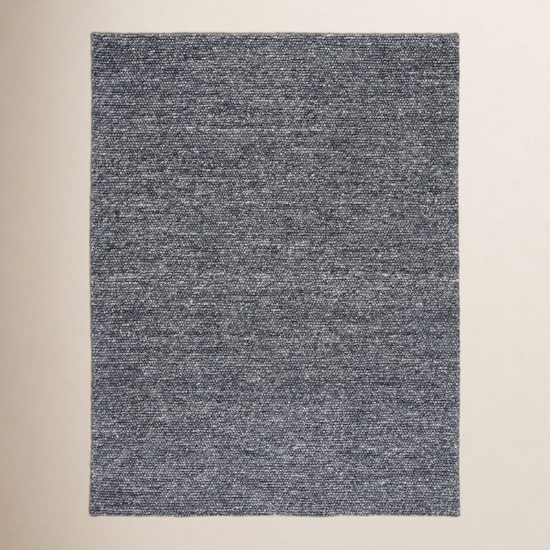 Tapis gris foncé fait à la main Elle, Rectangle de 10 pi x 14 pi