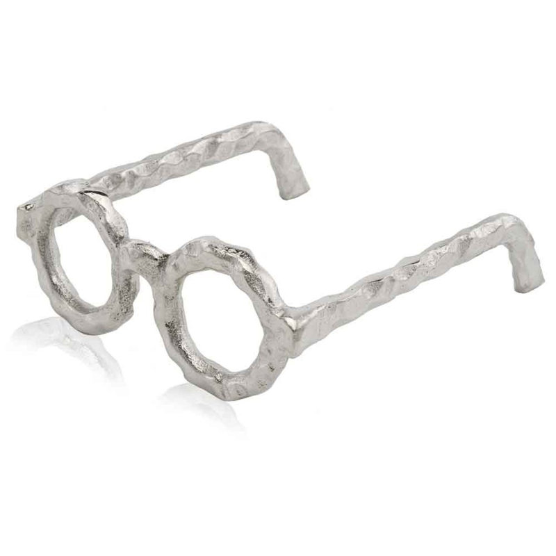 Winooski Hammered Metal Eyeglasses Sculpture, Silver