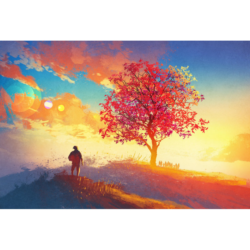 Phillipstown Autumn Landscape With Tree - Wrapped Canvas Painting, 20cm H x 30cm W x 3.8cm D