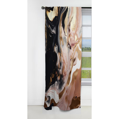Ocean Waves Fluidity In Marble V - Abstract Marble Marble Blackout Curtain - 1 Panels