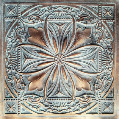 TD 23.75'' L x 23.75'' W Textured PVC Ceiling Tile In Weathered Copper