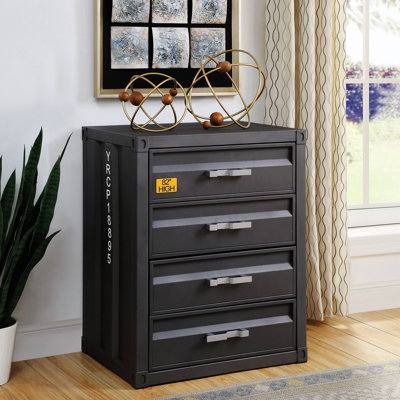 Cargo 4 Drawer Accent Chest Chest Of Drawers Storage Chest Bedroom Chest Modern Chest Industry Dressers Cargo 4 Drawer Accent Chest Chest Of Drawers Storage Chest Bedroom Chest Modern Chest Industry Dressers