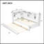 Lit de jour simple en bois avec tablettes de rangement, USB et lit gigogne, blanc
