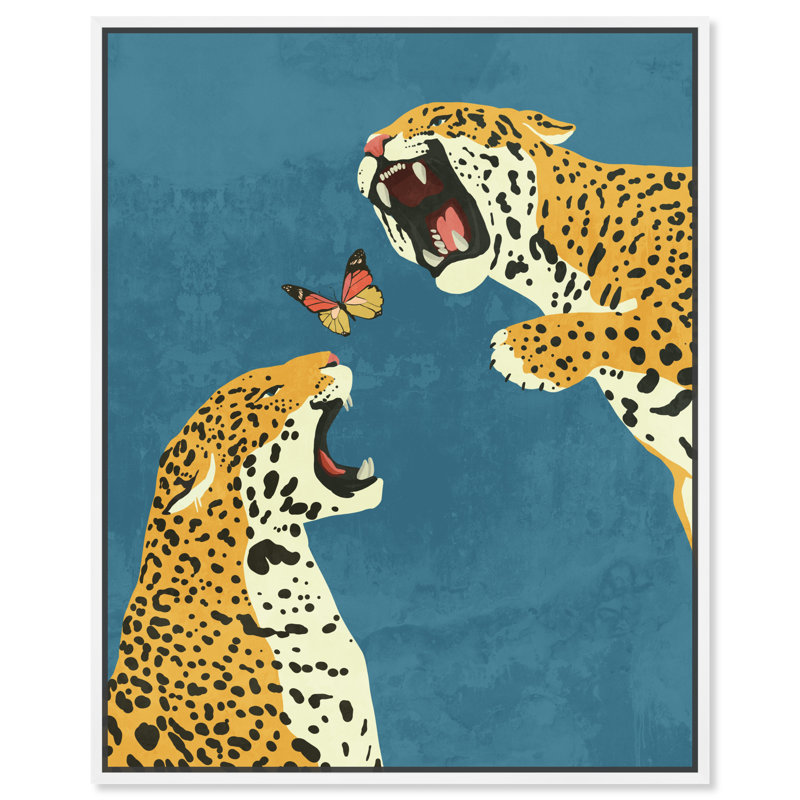 Wild Felines " Wild Felines " by Oliver Gal, White Floater Framed Canvas, 46" H x 31" W