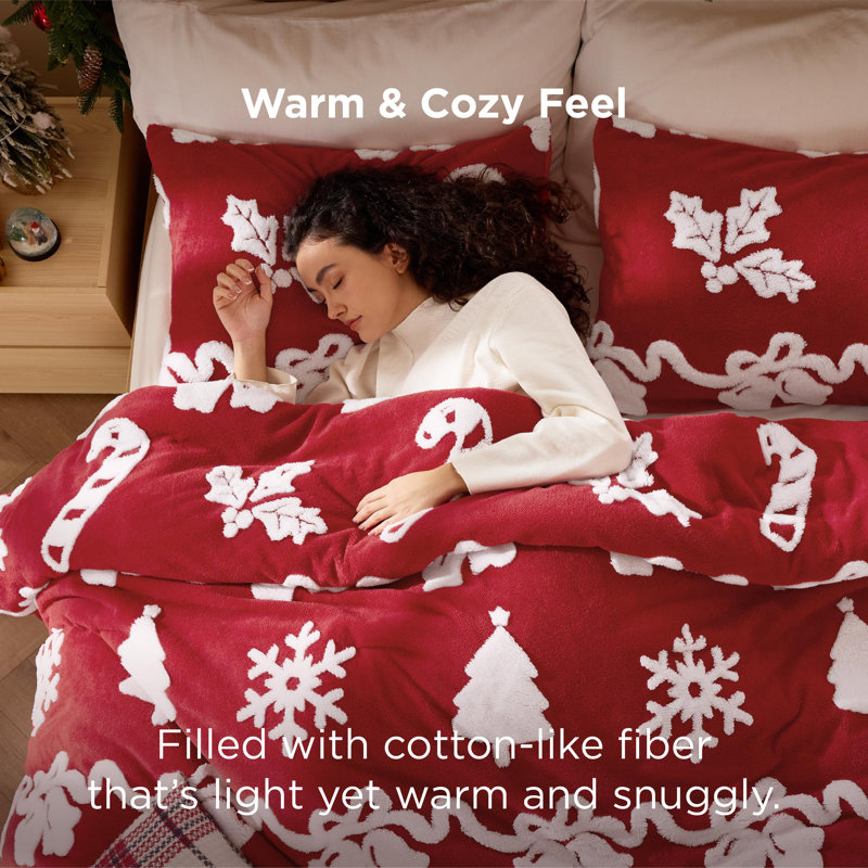 Ensemble d'édredon pour Noël Holiday Vibe for Your Home, Édredon simple + 1 taie d'oreiller standard