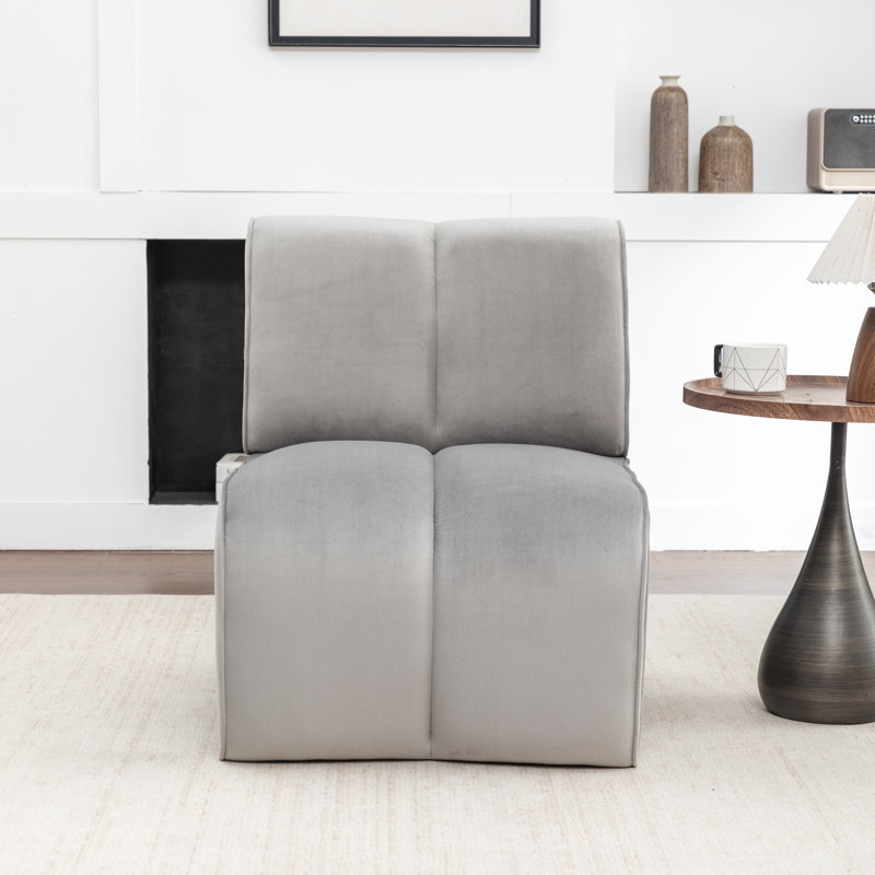 Fauteuil d'appoint en velours Angel, Gris