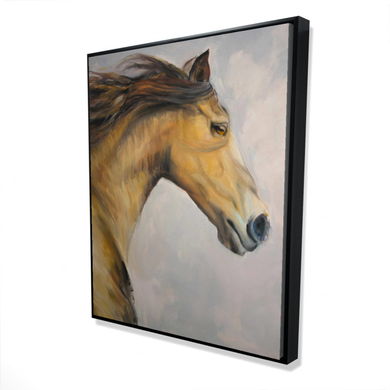 Proud Steed with Mane in the Wind - Framed Canvas Decor