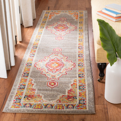 Tapis oriental orange / gris Donnerson
