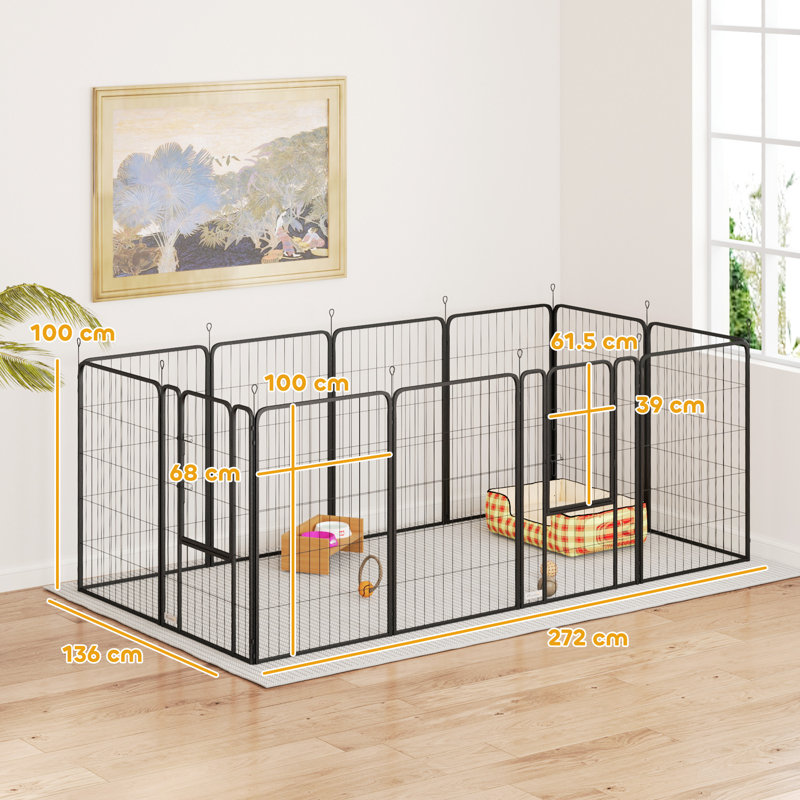 Steel Exercise Pen, 100cm H x 204cm W x 204cm D
