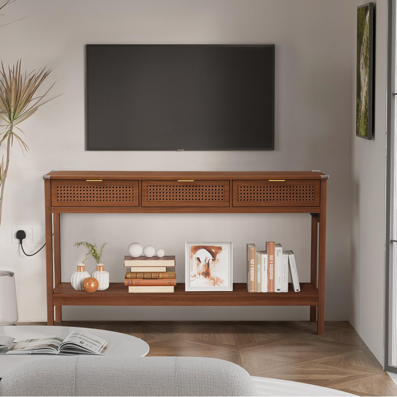 Annitra 55.12'' Console Table, Walnut