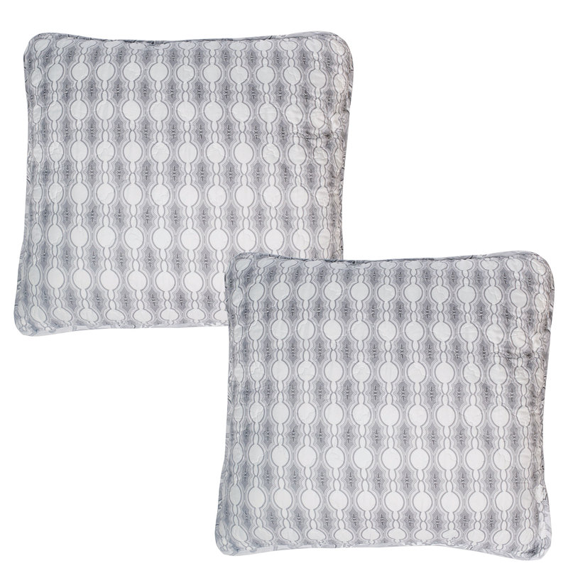 Melody Gray Geometric Microfiber Queen Bedspread Set