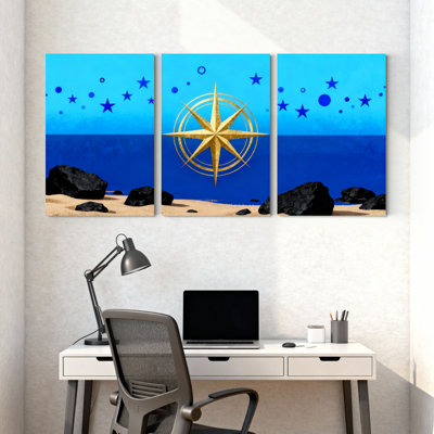 Ensemble de 3 impressions sur toile Blue Sky
