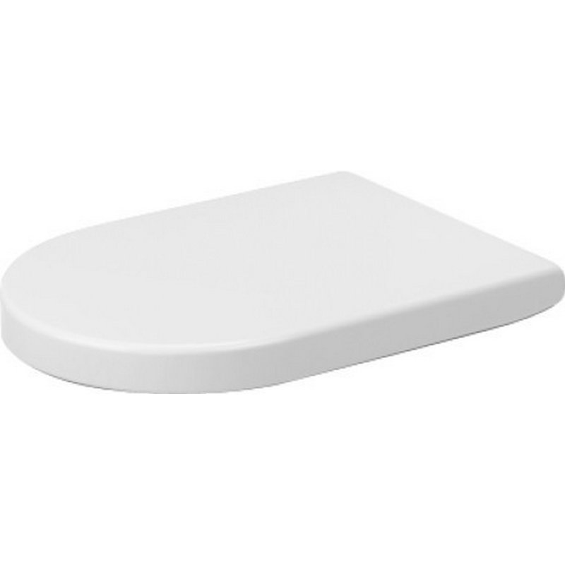 White Elongated Plastic Toilet Seat with Stainless Steel Hinges