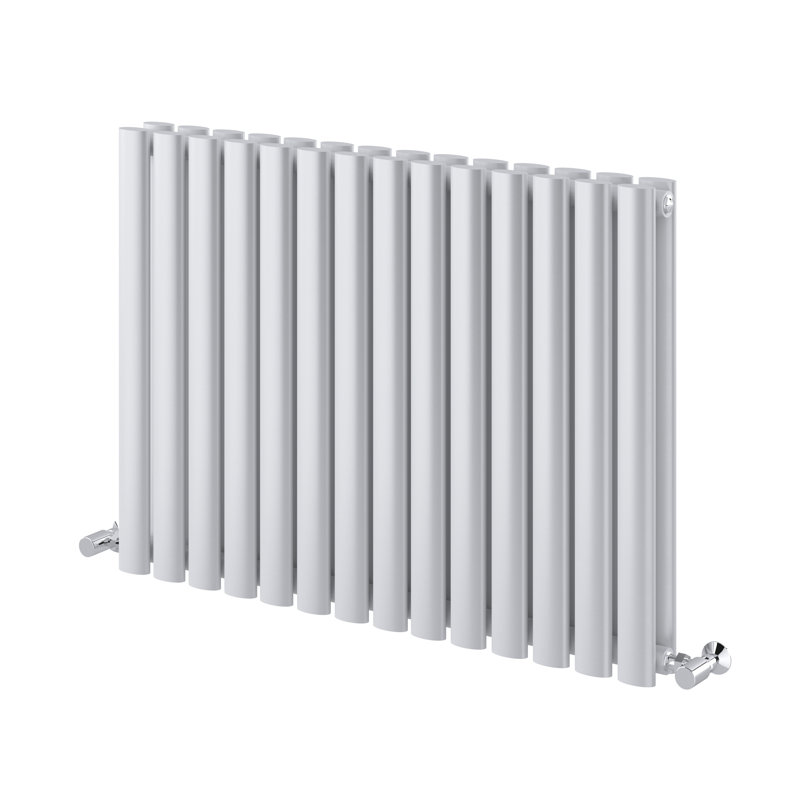 Horizontal Oval Panel Radiators, White, 600mm H x 820mm W